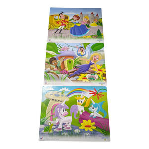 Play Monster Puzzles Kids - 3PK Unicorns and Fairies -25 Pcs EA Well Cared for